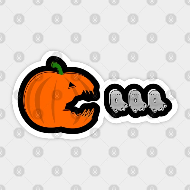 Pumpkin Eat Ghosts Halloween Sticker by Db Printed